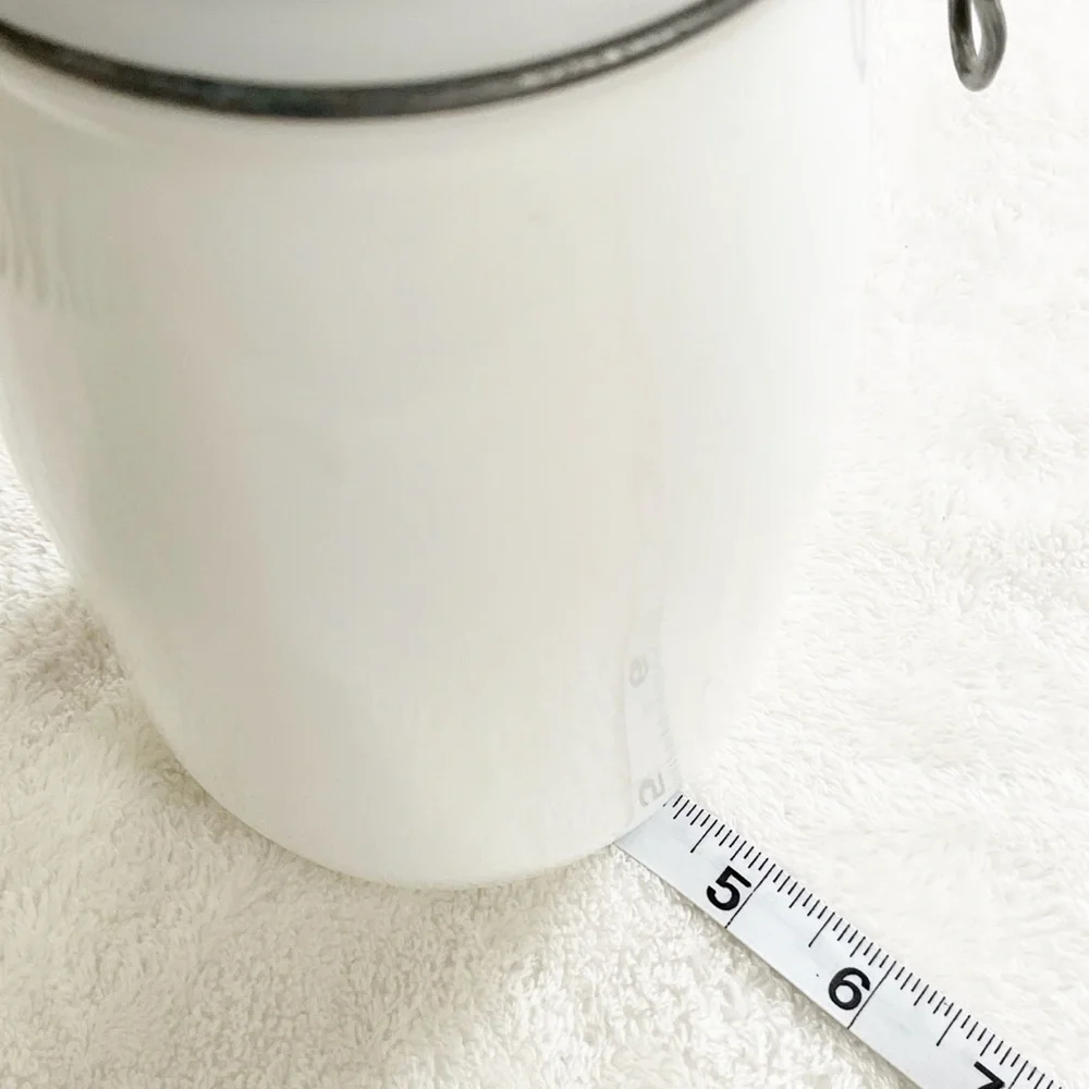Vintage Milk Glass 1.5L Canister Jar w Wire Bail Lid Mid-Century Kitchen Decor